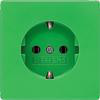DELTA stil, grøn SCHUKO stikkontakt 10/16 A, 250V med øget berøringsbeskyttelsesdækplade 68 x 68 mm 5UB1835