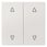 DELTA-stil, titanhvid, vippearm med lukkersymboler til trykknap dobbelt midtposition. 5TG7147 miniature