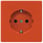 DELTA stil, rød SCHUKO stikkontakt 10/16 A, 250V med øget berøringsbeskyttelsesdækplade 68 x 68 mm 5UB1837 miniature