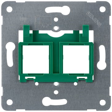 Støtteplade grøn indsats til montering af op til 2 modulære jackstik. 5TG2058