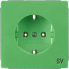 DELTA-stil, grøn SCHUKO-stikkontakt 10/16 A, 250V med mærkningsfelt med øget berøringsbeskyttelsesdækplade 68 x 68 mm 5UB1815