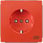 DELTA-stil, orange SCHUKO stikkontakt 10/16 A, 250V med mærkningsfelt med øget berøringsbeskyttelsesdækplade 68 x 68 mm 5UB1816 miniature
