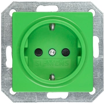DELTA i-system SCHUKO stikkontakt med øget berøringsbeskyttelse grøn, 55x 55 mm 5UB1520
