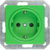 DELTA i-system SCHUKO stikkontakt med øget berøringsbeskyttelse grøn, 55x 55 mm 5UB1520