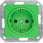 DELTA i-system SCHUKO stikkontakt med øget berøringsbeskyttelse grøn, 55x 55 mm 5UB1520 miniature