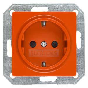 DELTA i-system SCHUKO stikkontakt med øget berøringsbeskyttelse orange, 55x 55 mm 5UB1521