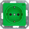 DELTA i-system SCHUKO stikkontakt med øget berøringsbeskyttelse med mærkning SV grøn, 55x 55 mm 5UB1900