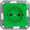 DELTA i-system SCHUKO stikkontakt med øget berøringsbeskyttelse med mærkning SV grøn, 55x 55 mm 5UB1900 miniature