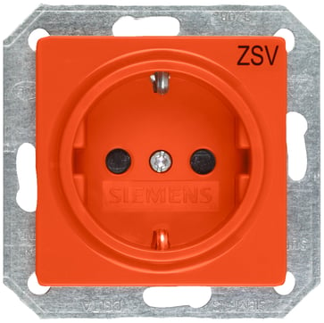 DELTA i-system SCHUKO stikkontakt med øget berøringsbeskyttelse med mærkning "ZSV" orange, 55x 55 mm 5UB1901