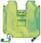 Gennemgående PE-klemme med skrueterminal Klembredde 16,0 mm Farve grøn-gul Tværsnit: 35 mm2 8WH1000-0CM07 miniature