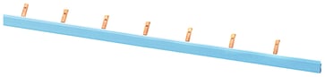 Stiftskinne, 1-faset 10 mm², 54MW, isoleringsblå, kan skæres til AFDD. 5ST3765-1