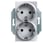 DELTA miro SCHUKO dobbeltstikudtag 10 / 16A 250V med / uden skrueterminaler med øget berøringsbeskyttelse aluminium-metallisk 5UB2212-4 miniature