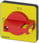 Drejeknap, rød / gul 48 x 48 mm frontmontering midterhulmontering 22,5 mm. 3LD9343-7C miniature