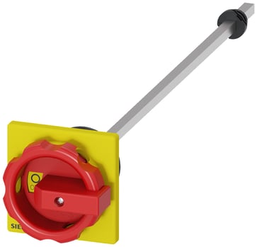 Dørkobling drejelig betjeningsmekanisme, rød / gul 66 x 66 mm, frontmontering. 3LD9344-3CA