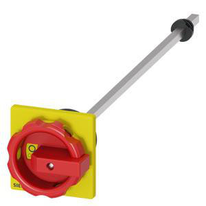 Dørkobling drejelig betjeningsmekanisme, rød / gul 66 x 66 mm, frontmontering. 3LD9344-3CA