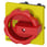Roterende betjeningsmekanisme, rød / gul 66 x 66 mm montering på frontmontering monteret i hul i midten 22,5 mm. 3LD9344-5C miniature