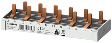 Kompakt stiftskinne, 10 mm2-tilslutning 3p / N 6x kompakt enhed 1 MW berøringsbeskyttet 6 MW fast længde 5ST3673-6