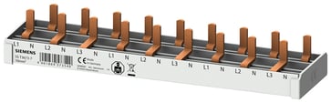 Kompakt stiftskinne, 10mm2-tilslutning 3p / N 9x kompakt enhed 1 MW berøringsbeskyttet 9 MW fast længde 5ST3673-7