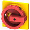 Roterende betjeningsmekanisme, betjeningshåndtag rød / gul, til indkapslede kontakter, til 63-125A, tilbehør til hoved- og nødafbryder 3LD2 i mo 3LD9284-3G