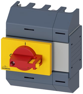 Afbryder 16A, størrelse 01, 4-polet Center foran betjeningsmekanisme Komplet enhed med direkte betjeningsmekanisme rød / gul Box terminal 3KD0143-2KG20-3