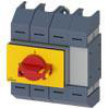 Afbryderafbryder 63A, størrelse 02, 4-polet Center foran til betjeningsmekanisme Komplet enhed med direkte betjeningsmekanisme rød / gul Box terminal 3KD0343-2LG20-3