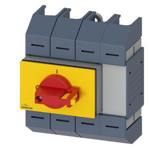Afbryder 100A, størrelse 02, 4-polet Front betjeningsmekanisme center Komplet enhed med direkte betjeningsmekanisme rød / gul Box terminal 3KD0543-2LG20-3