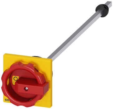 Tilbehør til 3KD0 størrelse 01/02 Dørkobling roterende betjeningsmekanisme Komplet betjeningsmekanisme, rød / gul, uden tolerancekompensation, aksel 3KD9001-6