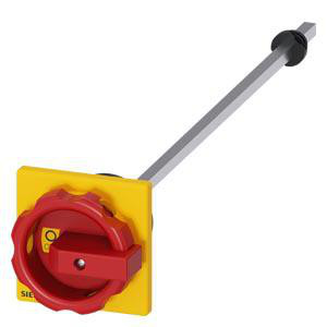 Tilbehør til 3KD0 størrelse 01/02 Dørkobling roterende betjeningsmekanisme Komplet betjeningsmekanisme, rød / gul, uden tolerancekompensation, aksel 3KD9001-6