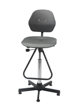 Solid høj stol med fodbøjle og glidesko 5010103