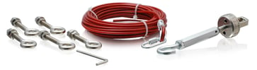 10m wire, 3x øjebolte, 2x opstrammere 10M Wire Kit G 2TLA050210R0130