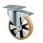 Drejeligt hjul m/ bremse, polyuretan, Ø160 mm, 800 kg, DIN-kugleleje, med plade Byggehøjde: 200 mm. Driftstemperatur:  -20°/+60° 00803870 miniature