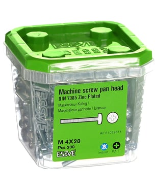 Machine screw panhead zinc plated M4 X 20 61069614