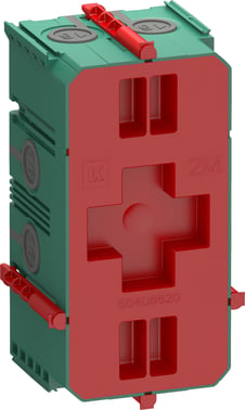 LK FUGA  New box 2 K for brick wall  2 module 49 mm deep with cover  with accessories air-tight incl. Screw-tower green 10 pc 504D8020