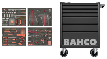 Bahco værkstedsvogn 6 skuffer 275 dele værktøj sort 1472K6BKFF4SD
