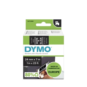 DYMO D1 tape hvid/sort 24mmx7m S0721010