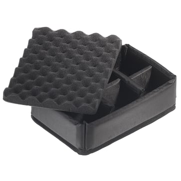 OUTDOOR case in black with padded partition inserts 250x175x95 mm Volume: 4,1 L Model: 1000/B/RPD 70515108