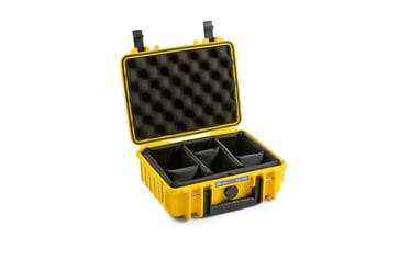 OUTDOOR case in yellow with padded partition inserts 250x175x95 mm Volume: 4,1 L Model: 1000/Y/RPD 70515113