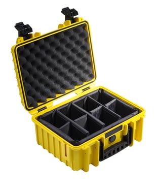 OUTDOOR case in yellow with padded partition inserts 330x235x150 mm Volume: 11,7 L Model: 3000/Y/RPD 70515313