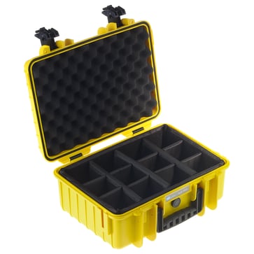 OUTDOOR case in yellow with padded partition inserts 385x265x165 mm Volume: 16,6 L Model: 4000/Y/RPD 70515413