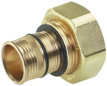 Kemper pressfit union connector f/Mepla 63 x 4,5 mm with 2⅜" coupling nut gunmetal 4764005000