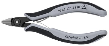 Knipex skævbider præcisions elektronik ESD bruneret 125 mm 79 42 125 Z ESD