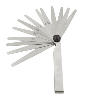 Feeler gauge 0,05-1,00 mm (13 blades) 200 mm cylindrical rounded and 13 mm width 10585193