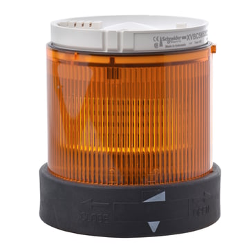Harmony XVB Ø70 mm lystårn, lysmodul med blinkende LED lys og 120VAC i orange farve XVBC5G5