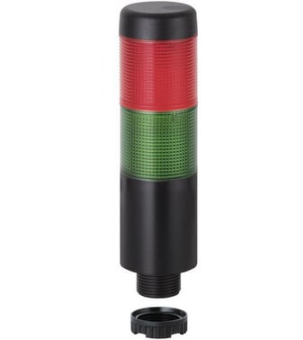 LED-signaltårn, Grøn/Rød, 70mA, 24VAC/VDC, Kabelforbindelse, 2 m, Type: 69812075 110-79-522