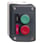 Trykknapkasse komplet med 2 tryk 1NO 1NC grøn og rød mærke: START STOP XALD211H29 miniature