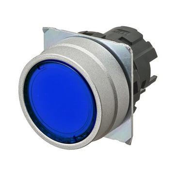 bezel brushedmetal flatmomentary cap color transparent blue lighted A22NZ-MNM-TAA 666840