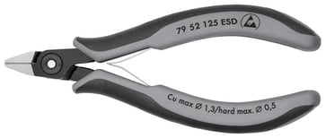 Knipex skævbider præcisions elektronik ESD bruneret m/spidst hoved, lille facet og trådholder 125 mm 79 52 125 ESD
