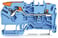 2-leder-gennemgangsklemme, pal og betjeningsknap 2,5 mm², blå 2102-5204 miniature