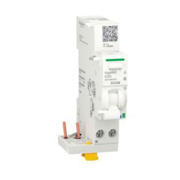Active arc fault detection with RCD add-on block, Acti9 VigiARC iC40, 1P+N, 25A, 30mA, type A-SI A9TYBE625