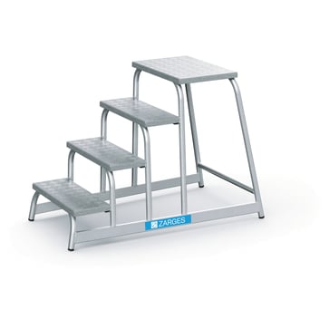 Aluminium machine step stool 0,80 m, 4 steps 40034